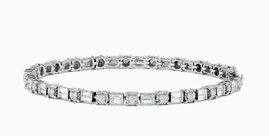 Vintage EFFY Classique White Gold Diamond Tennis Bracelet