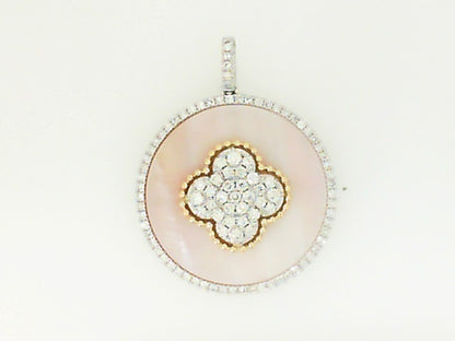 White Gold Mother of Pearl and Diamond Pendant