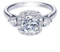 White Gold G/H Diamond Halo Engagement Ring