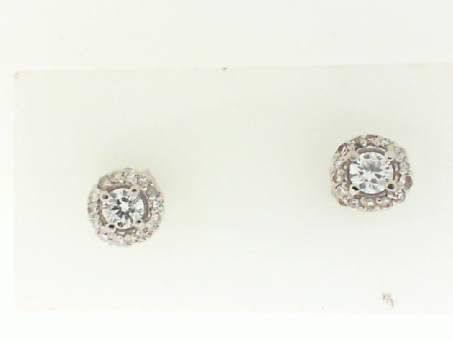 White Gold Halo Diamond Studs