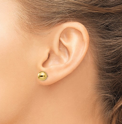 8mm Yellow Gold Ball Studs