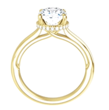 Yellow Gold Hidden Halo Diamond Engagement Ring