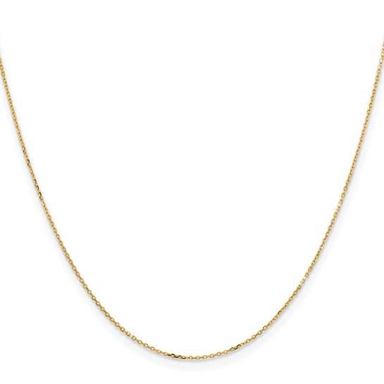 18In Yellow Gold Diamond Cut Cable Necklace