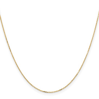 18In Yellow Gold Diamond Cut Cable Necklace