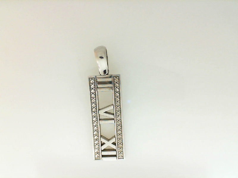 White Gold Roman Numeral Pendant