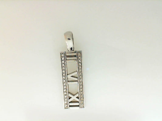 White Gold Roman Numeral Pendant