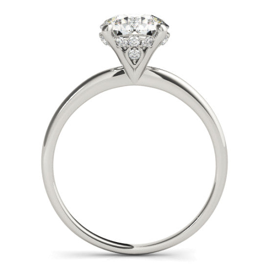 White Gold Round H/I Diamond Hidden Halo Engagement Ring