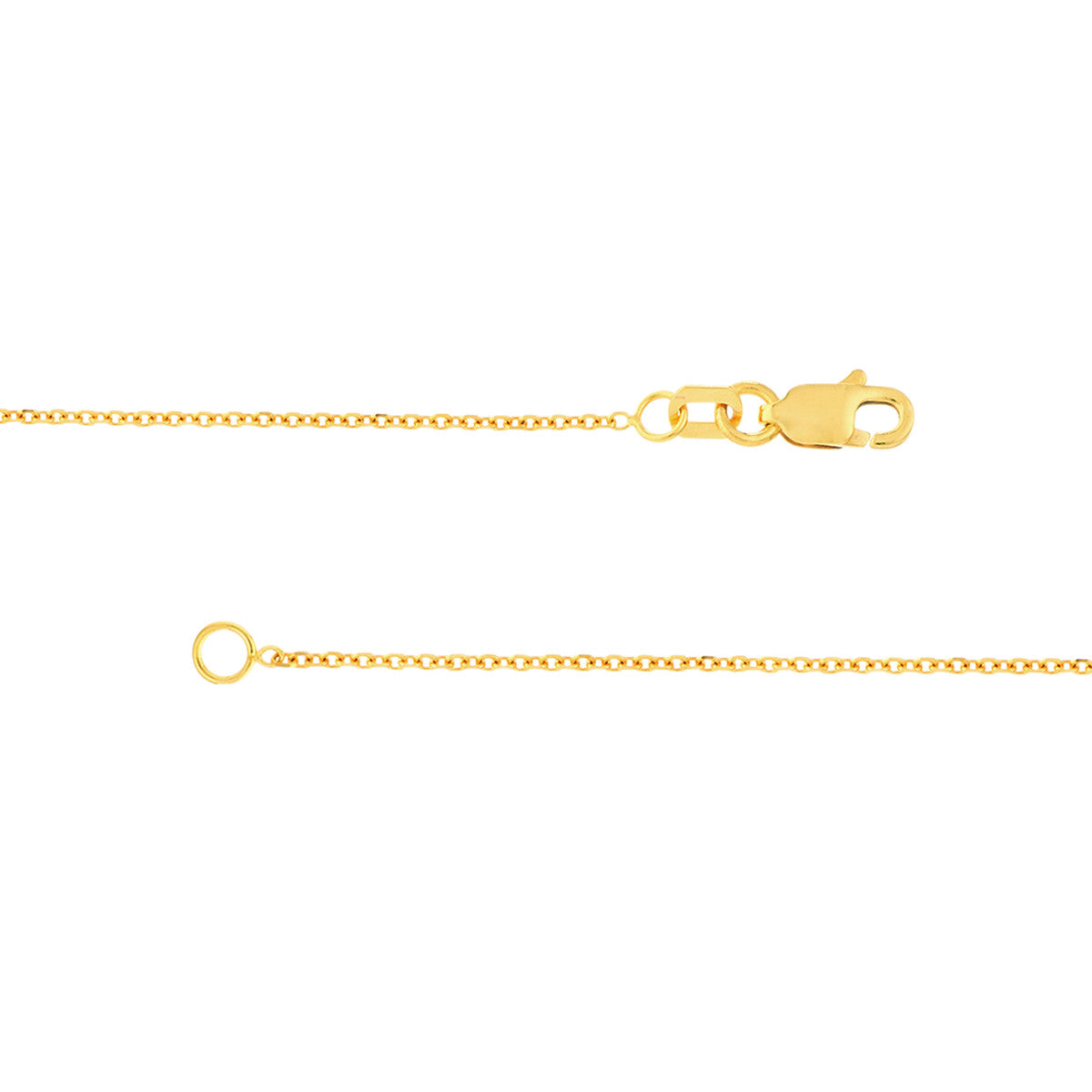 18In Yellow Gold Diamond Cut Cable Necklace