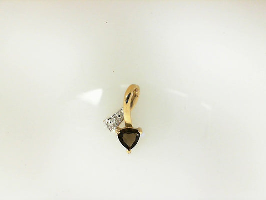 Yellow Gold Trilian Smokey Quartz Pendant