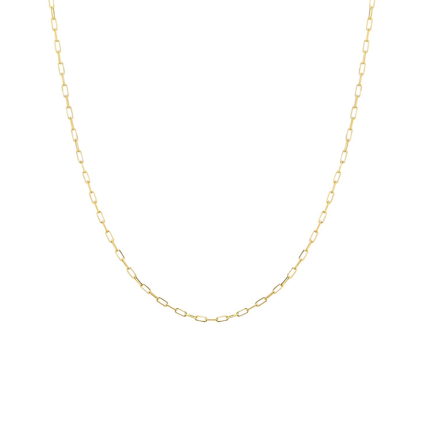 Yellow Gold Paperclip Necklace