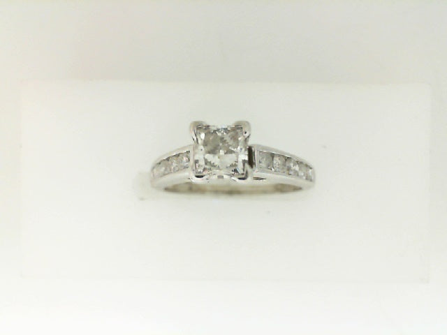 Vintage White Gold Princess Cut Engagement Ring