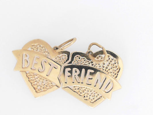Yellow Gold Splitable Best Friend Heart Pendant