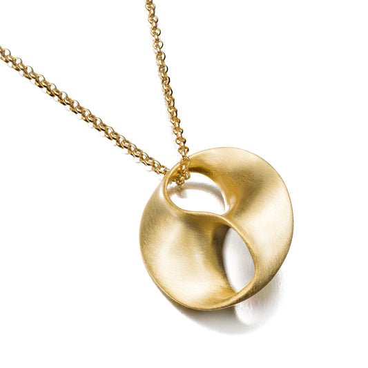 Gold-Plated Silver Matte Love Pendant