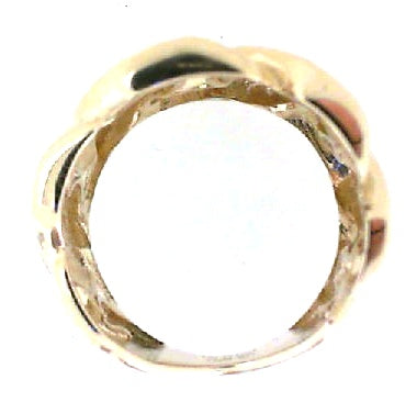 Yellow Gold Round Diamond Curb Ring