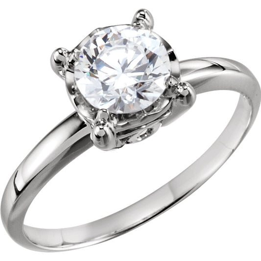 White Gold Illusion Set K/L Round Diamond Engagement Ring