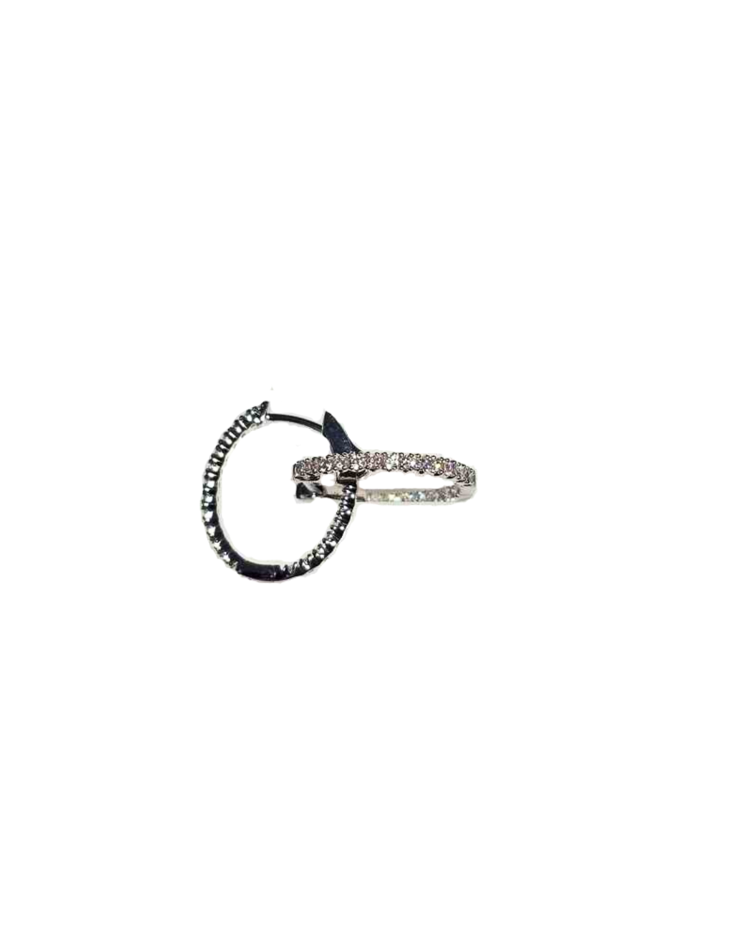 White Gold Diamond Oval Hoops