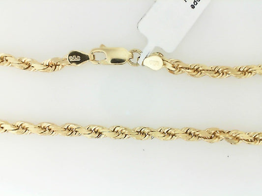 Vintage Yellow Gold Diamond Cut Rope Necklace