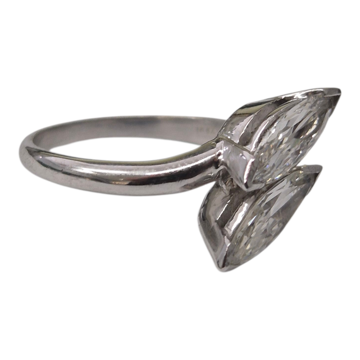 Platinum Toi et Moi Marquise Diamond Ring