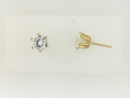 Vintage Yellow Gold Cz Stud