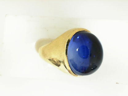 Yellow Gold Cabochon Sapphire Dome Ring