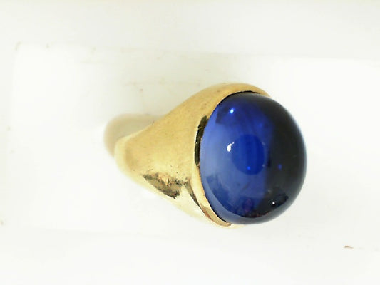 Yellow Gold Cabochon Sapphire Dome Ring