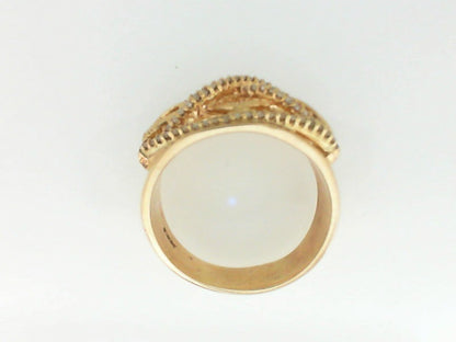 Yellow Gold Round Diamond Contemporary Ring