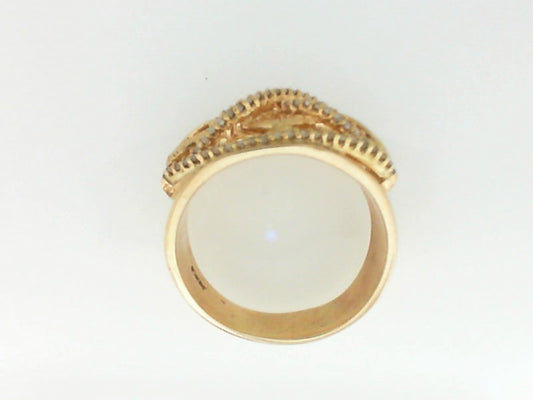 Yellow Gold Round Diamond Contemporary Ring