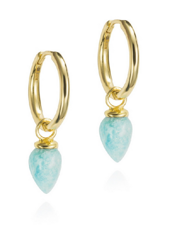 Gold-Plated Silver Amazonite Pendulum Earrings