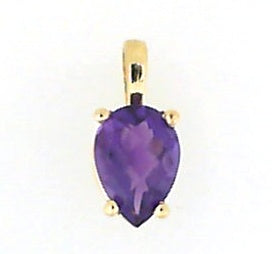 Yellow Gold Amethyst Solitaire Pendant