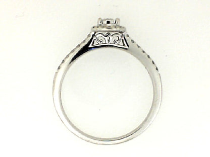 Vintage White Gold Round Diamond Halo Ring