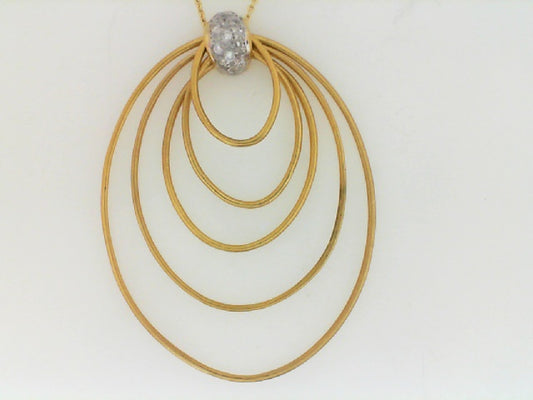 Yellow Gold 5 Drop Oval Diamond Pendant