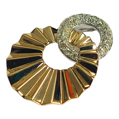 Two Tone Gold Diamond Deco Rings Pendant