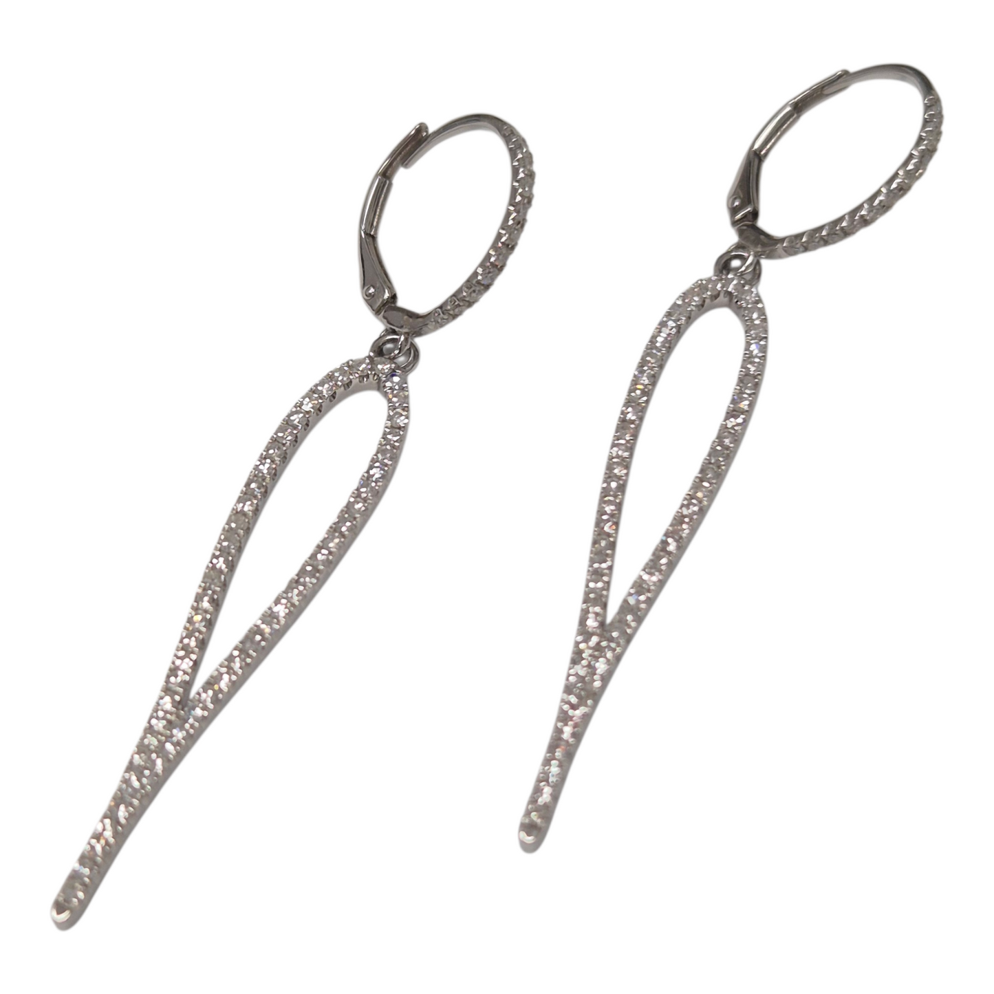 White Gold Diamond Teardrop Earrings