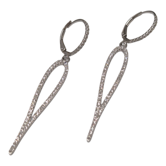 White Gold Diamond Teardrop Earrings