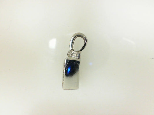 White Gold Cushion Pink Sapphire Square Pendant